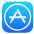 Logo of digital store Apple Apps Store.